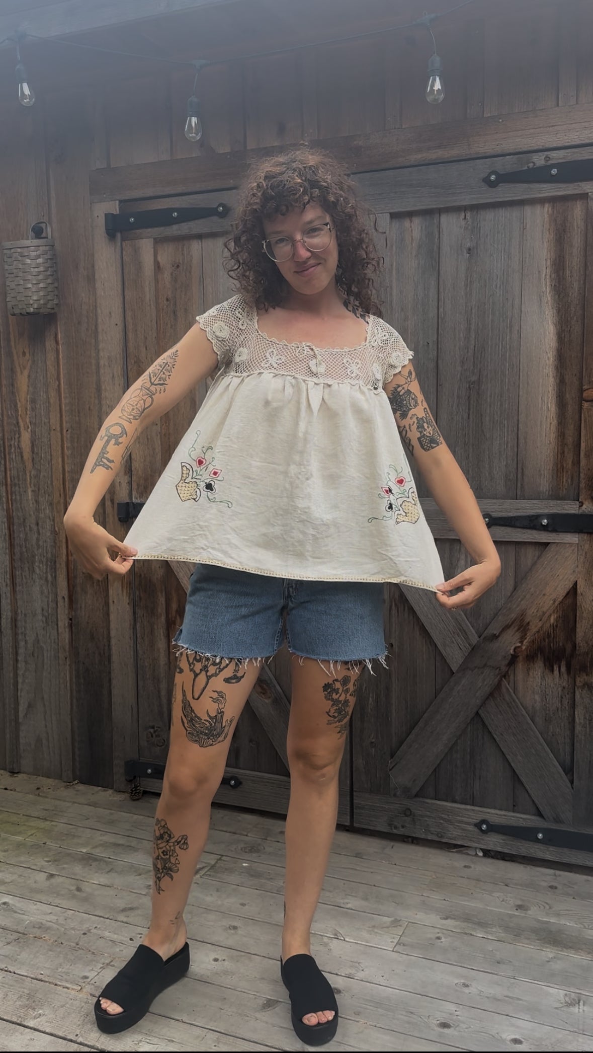 Embroidered Suits Linen Top